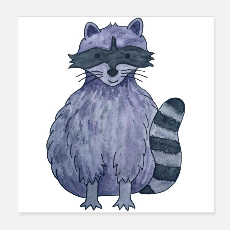 cute raccoon Poster 8" x 8" (20x20 cm)