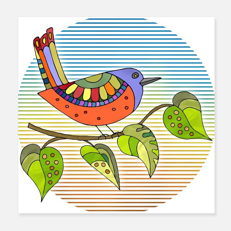 Oiseau Poster 20 x 20 cm