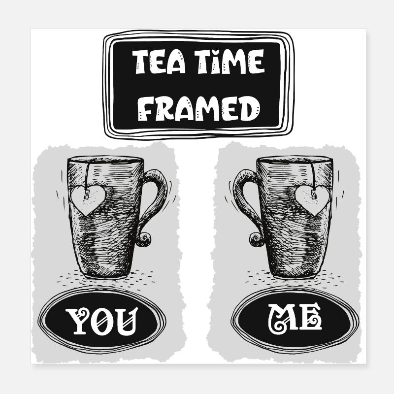 Le temps du thé dans le cadre - Le temps du thé - Vous et j Poster 20 x 20 cm