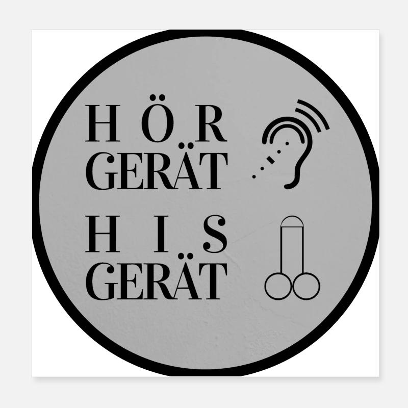 Hörgerät vs His Gerät - zwei Logos Poster 20x20 cm