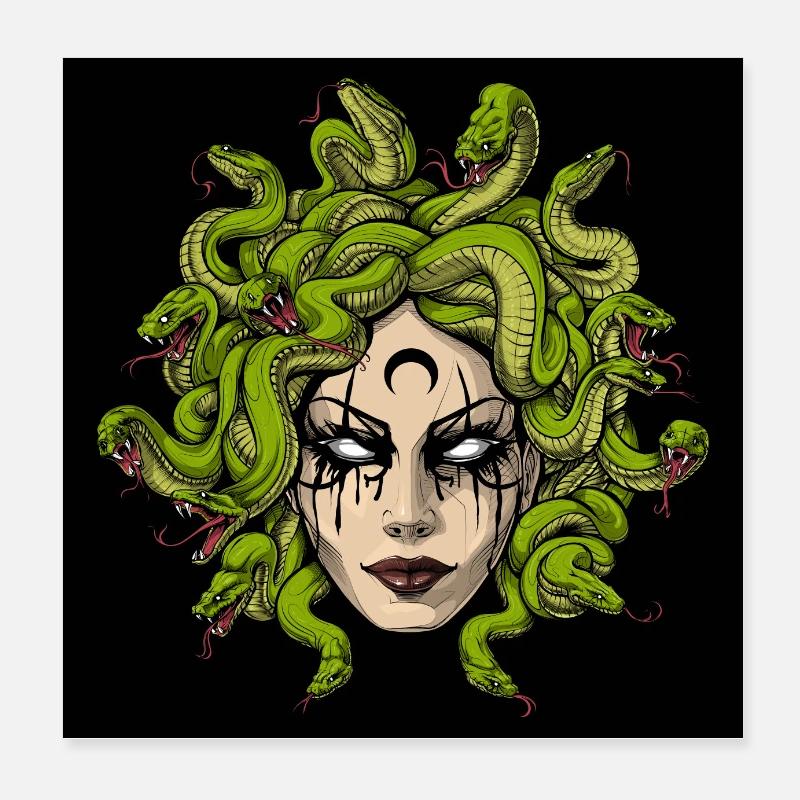 Greek Mythology Goddess Medusa Poster 8" x 8" (20x20 cm)