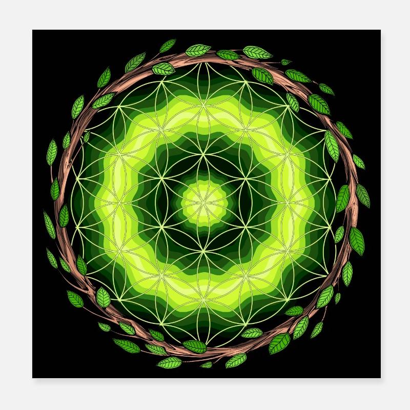 Psychedelische Ayahuasca Heilige Geometrie Poster 20x20 cm
