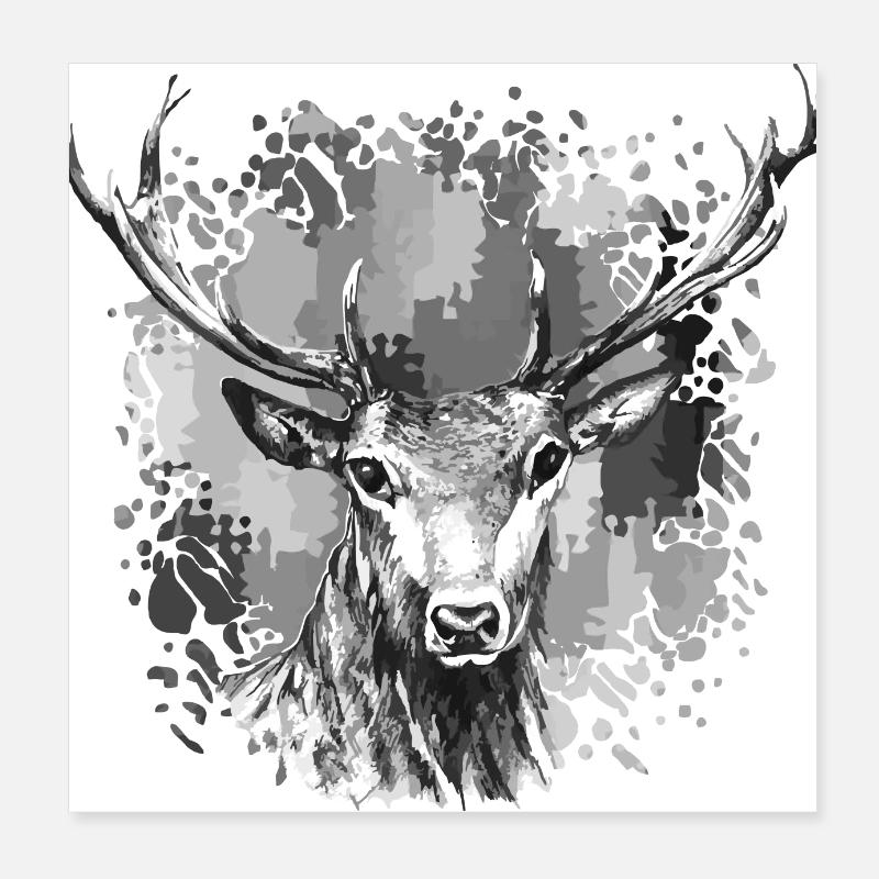 Cerf Poster 20 x 20 cm