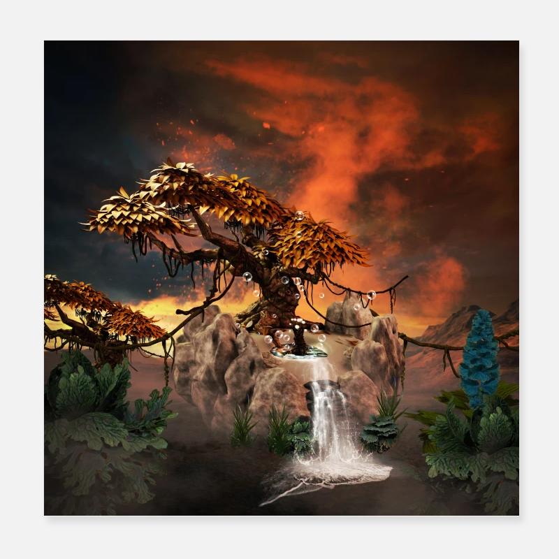 Der alte Baum Poster 20x20 cm