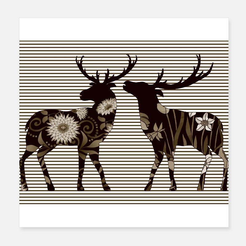 Cerf Poster 20 x 20 cm