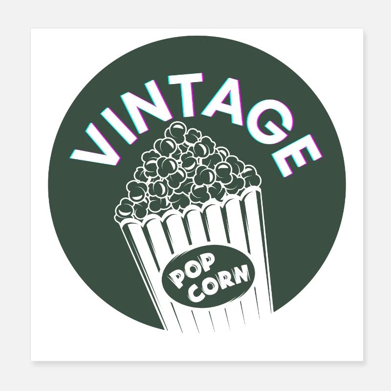 T-shirt Vintage Pop Corn Poster 8" x 8" (20x20 cm)