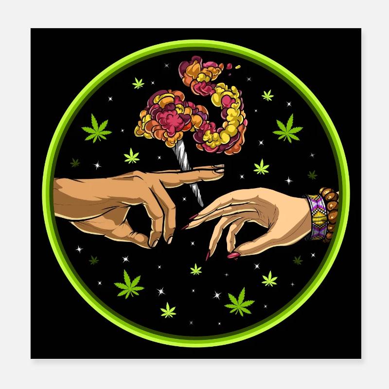 Passer Le joint de mauvaises herbes Poster 20 x 20 cm