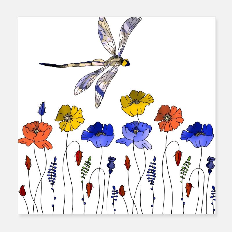 Libellule Poster 20 x 20 cm