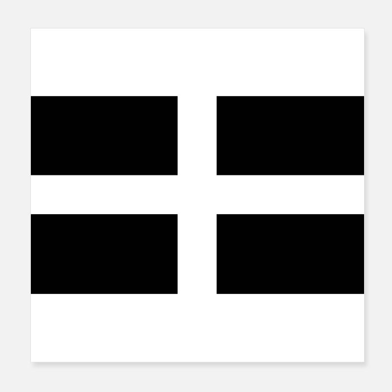 Saint Pirans Drapeau de Cornouailles Poster 20 x 20 cm