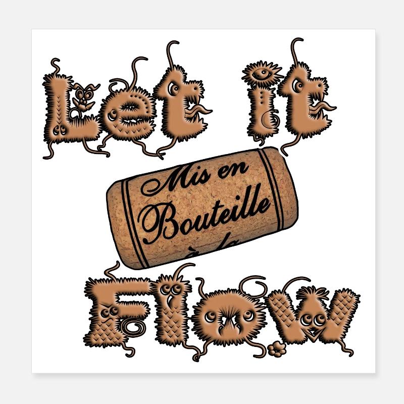 Kork fließen lassen Poster 20x20 cm