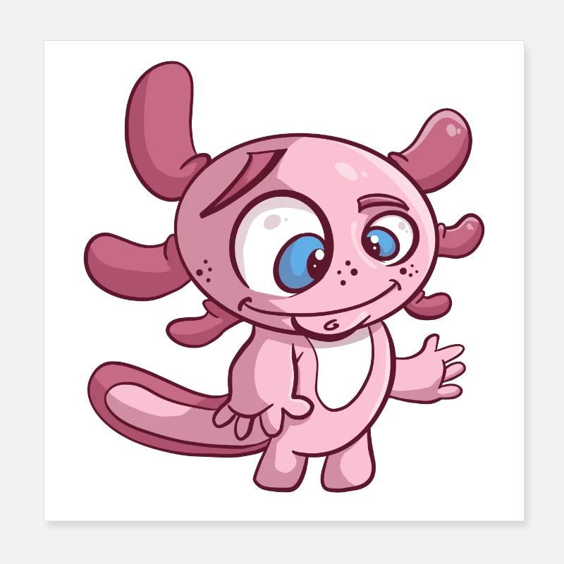 Mignon axolotl sucré Poster 20 x 20 cm