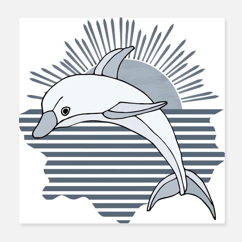 Dauphin Poster 20 x 20 cm