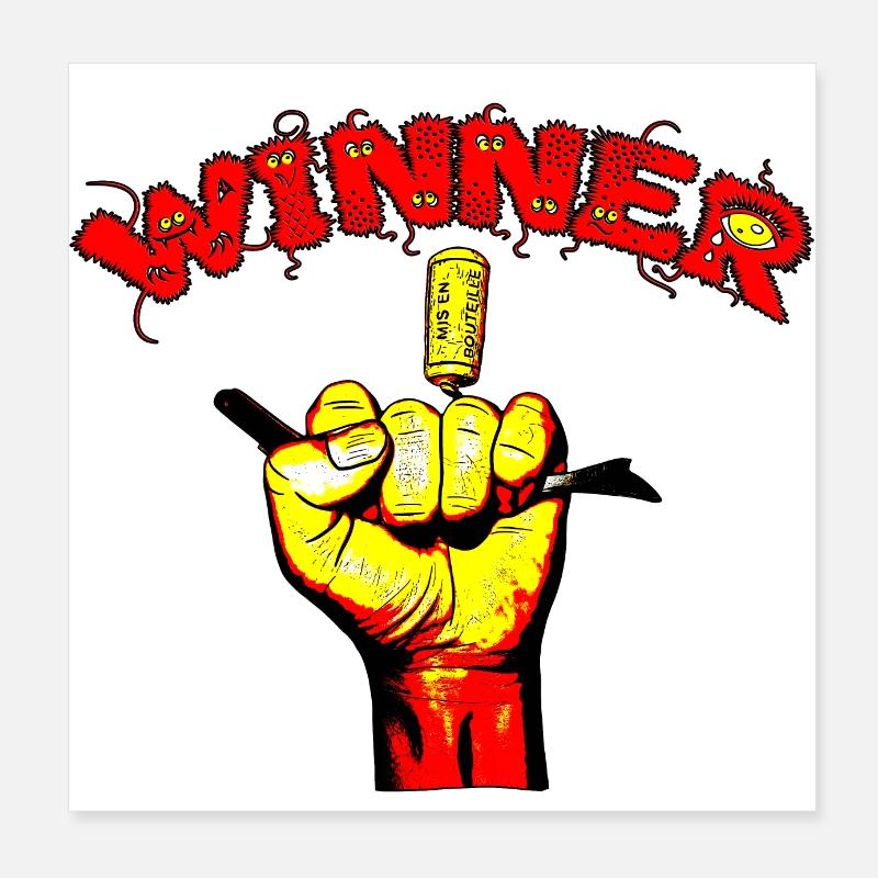 Winner Main tire-bouchon Poster 20 x 20 cm