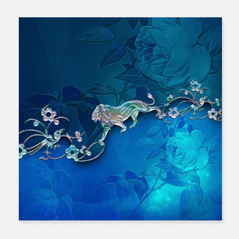 Design floral élégant Poster 20 x 20 cm