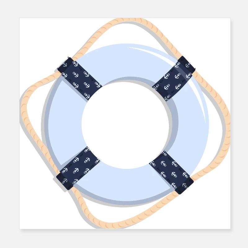 Badeband mit Ankermotiv Poster 20x20 cm