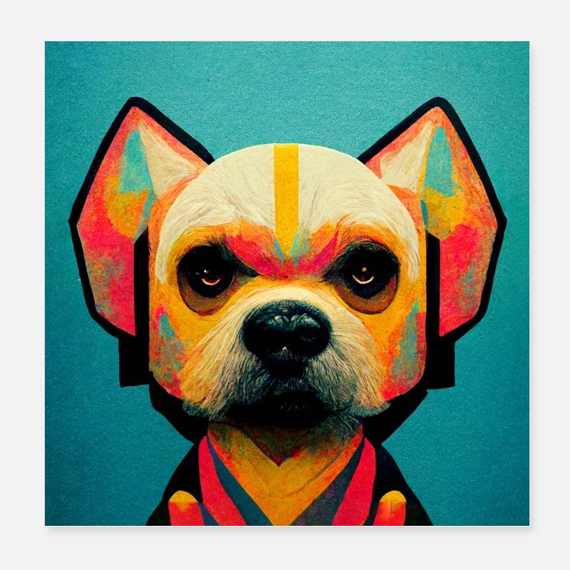 Drôle de chien Pop Art Poster 20 x 20 cm