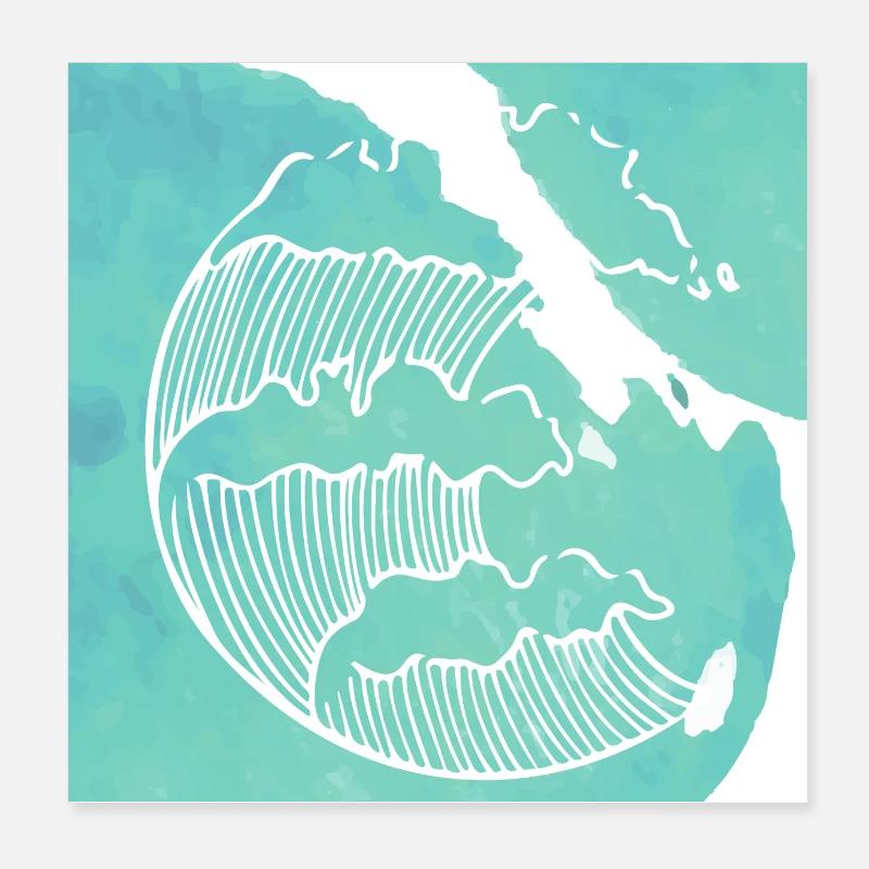 Océan vague Poster 20 x 20 cm