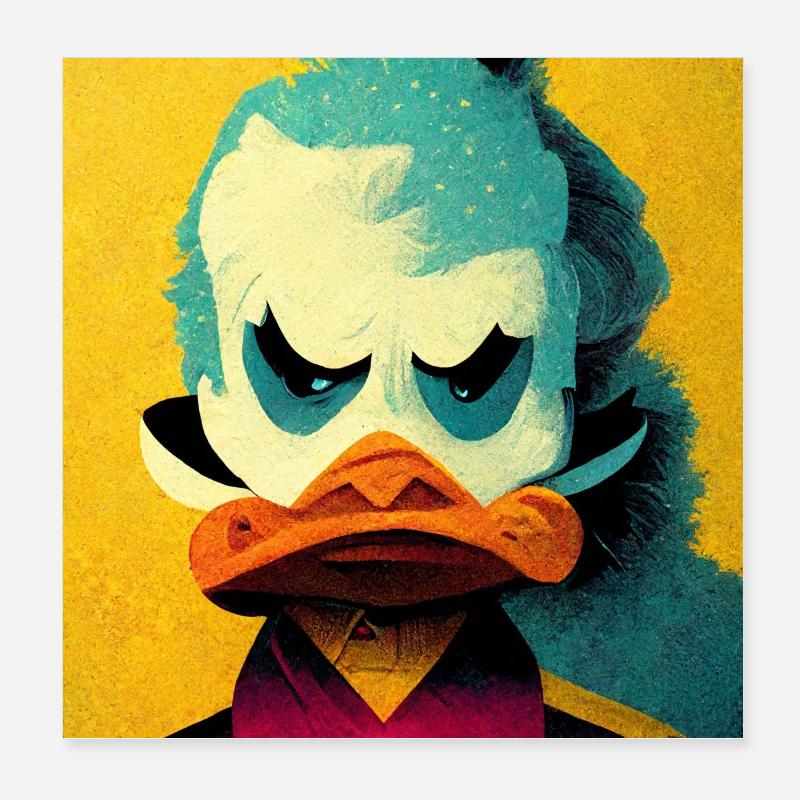 Funny Pop Art Duck Poster 8" x 8" (20x20 cm)