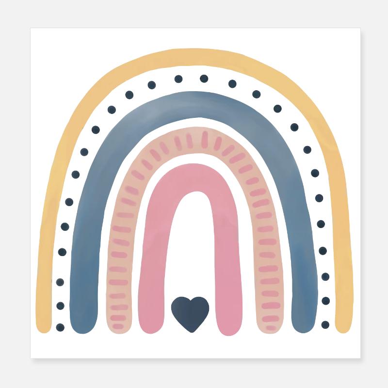 Regenbogen mit Herz Poster 20x20 cm