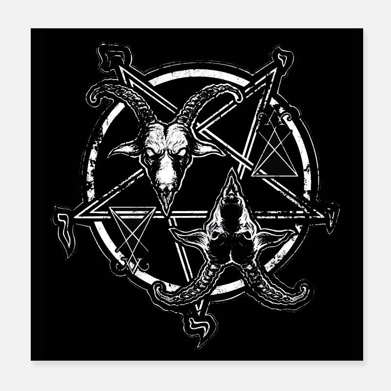 Zwei Gesichter des Teufels Poster 20x20 cm