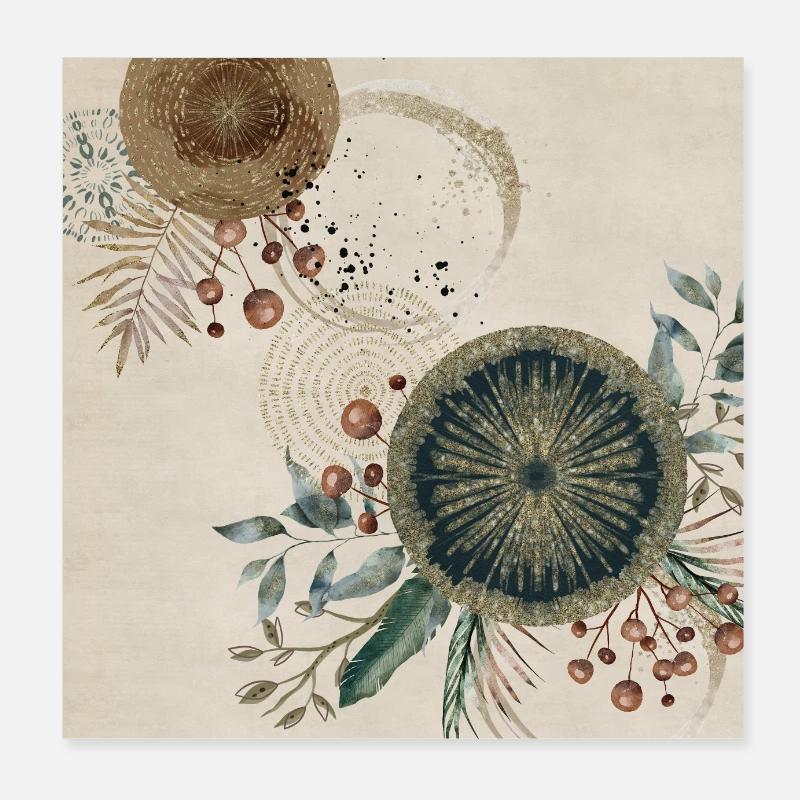 Vert Art Déco 2 Poster 20 x 20 cm