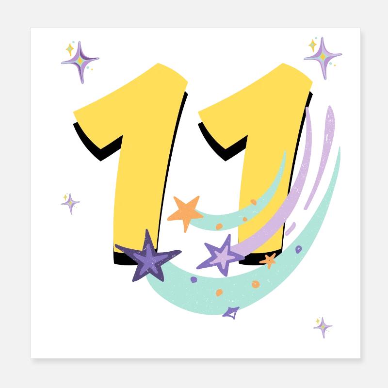 11th Anniversary (11-year gift) Poster 8" x 8" (20x20 cm)