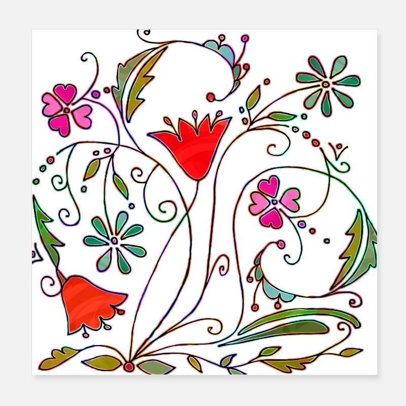 Flowers Poster 8" x 8" (20x20 cm)