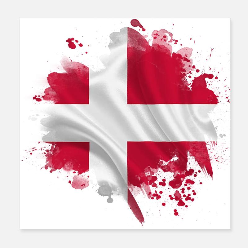 Danemark copenhague drapeau danois scandinavie Poster 20 x 20 cm