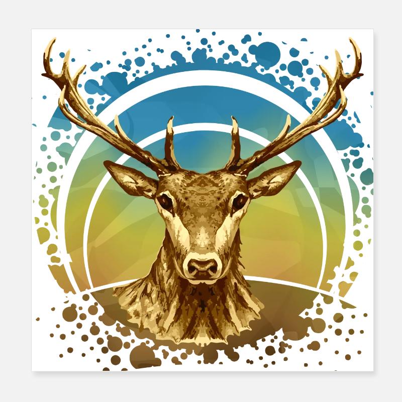 Cerf Poster 20 x 20 cm