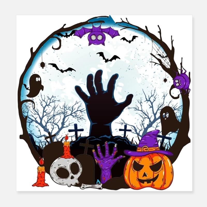 Halloween Scary Witch Horror Ghost Monster Poster 8" x 8" (20x20 cm)