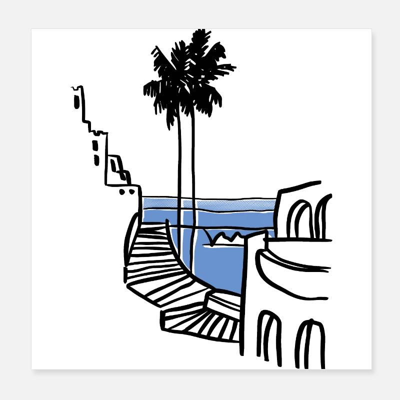 Vacances à la mer Poster 20 x 20 cm