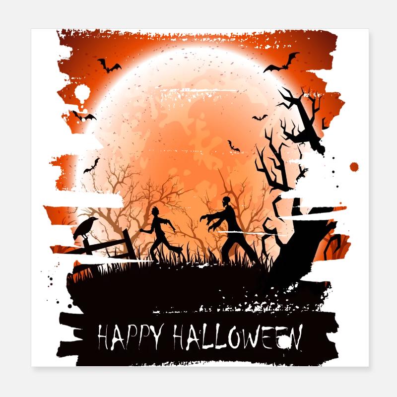 Halloween scary witch horror ghost monster Poster 8" x 8" (20x20 cm)