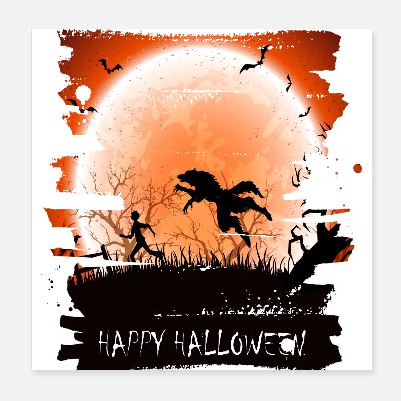 Halloween Scary Witch Horror Ghost Monster Poster 8" x 8" (20x20 cm)
