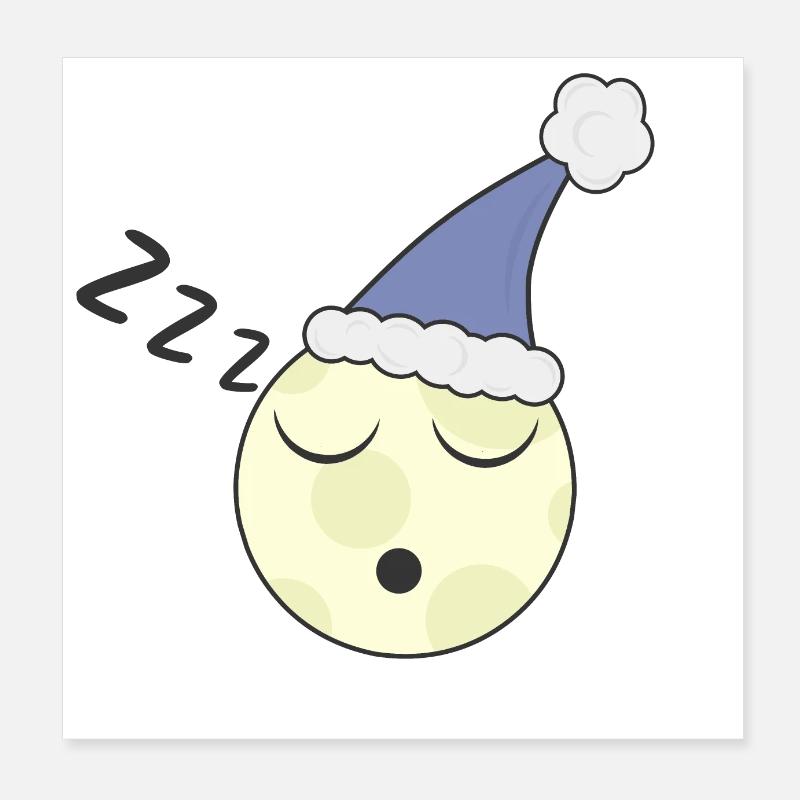 Schlafender Mond Poster 20x20 cm