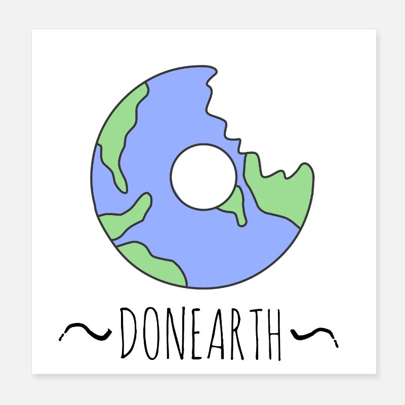 Donearth, Earth + Donut Poster 20 x 20 cm