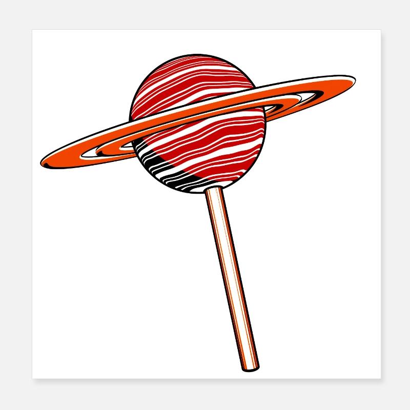 Saturne Planète Sucette Poster 20 x 20 cm