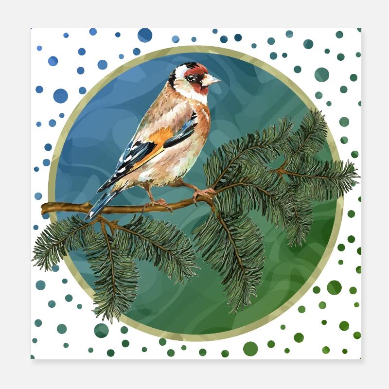 Colorful bird Poster 8" x 8" (20x20 cm)