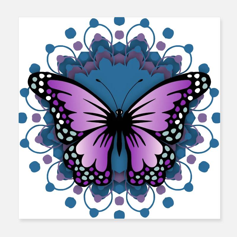 Papillon Poster 20 x 20 cm
