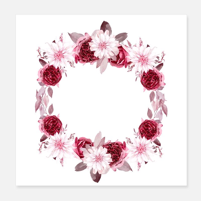 Personalisierte Blumenkrone Poster 20x20 cm