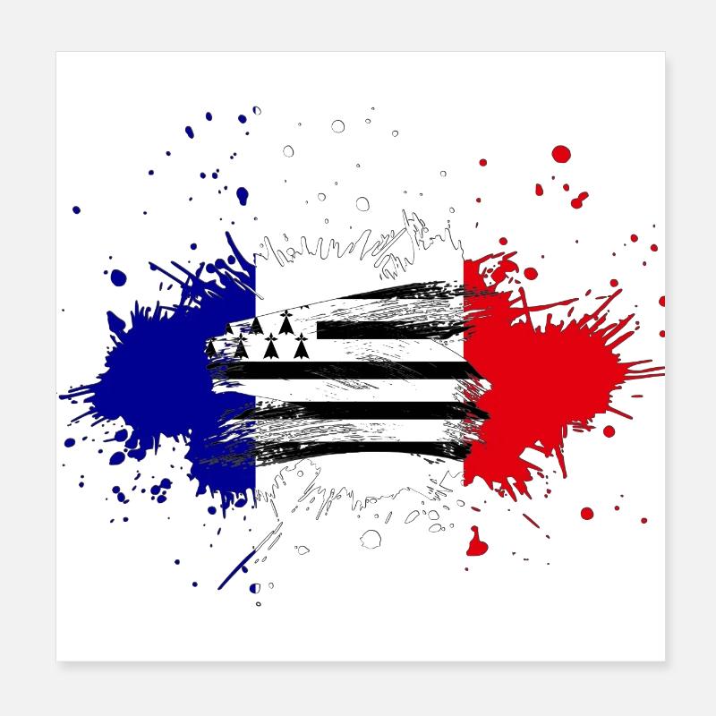 Splash Tricolore Brittany Poster 8" x 8" (20x20 cm)