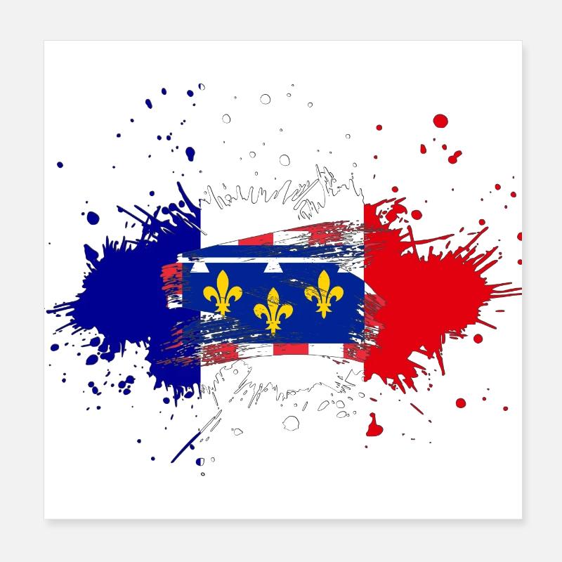 Splash Tricolore Centre Val de Loire Poster 20 x 20 cm