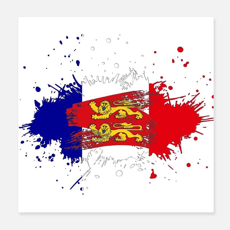 Splash Tricolore Normandie Poster 20x20 cm