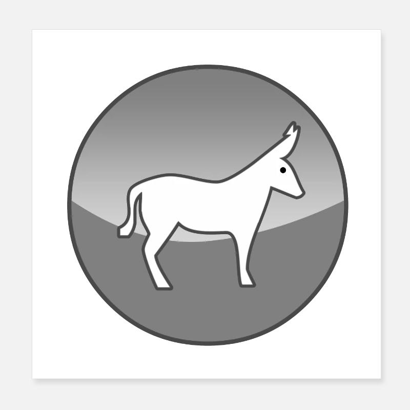 Esel Poster 20x20 cm