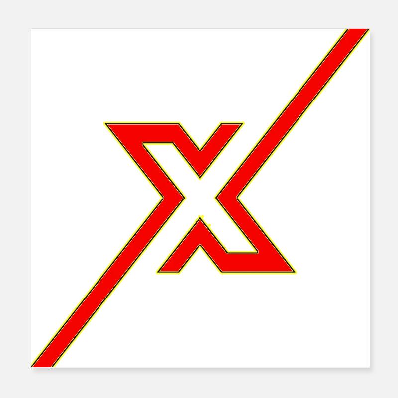 Symbol shape typography letter Alphabet X Poster 8" x 8" (20x20 cm)
