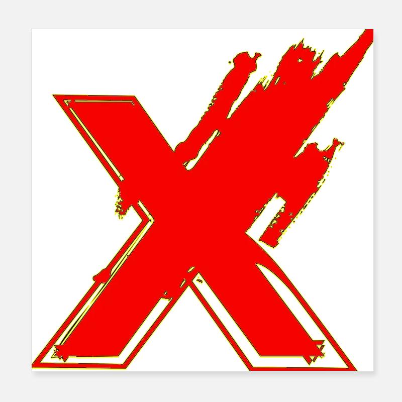 Symbol shape typography letter Alphabet X Poster 8" x 8" (20x20 cm)