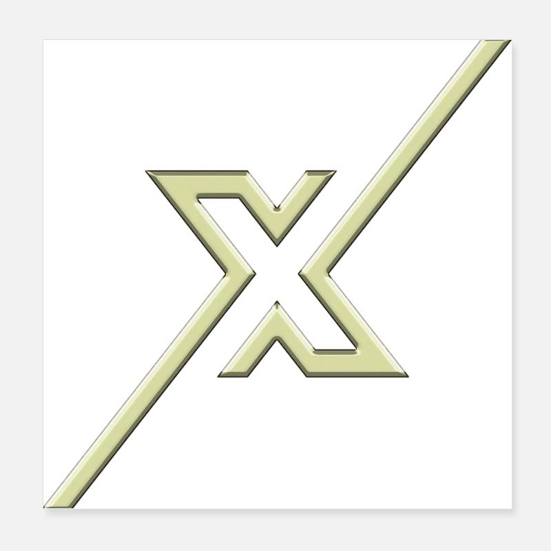 Symbol shape typography letter Alphabet X Poster 8" x 8" (20x20 cm)