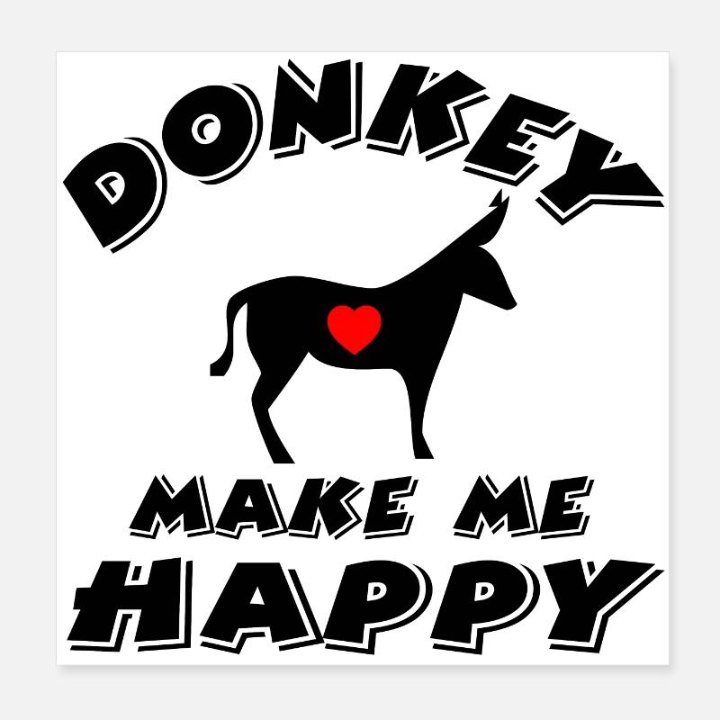 Donkey Poster 8" x 8" (20x20 cm)