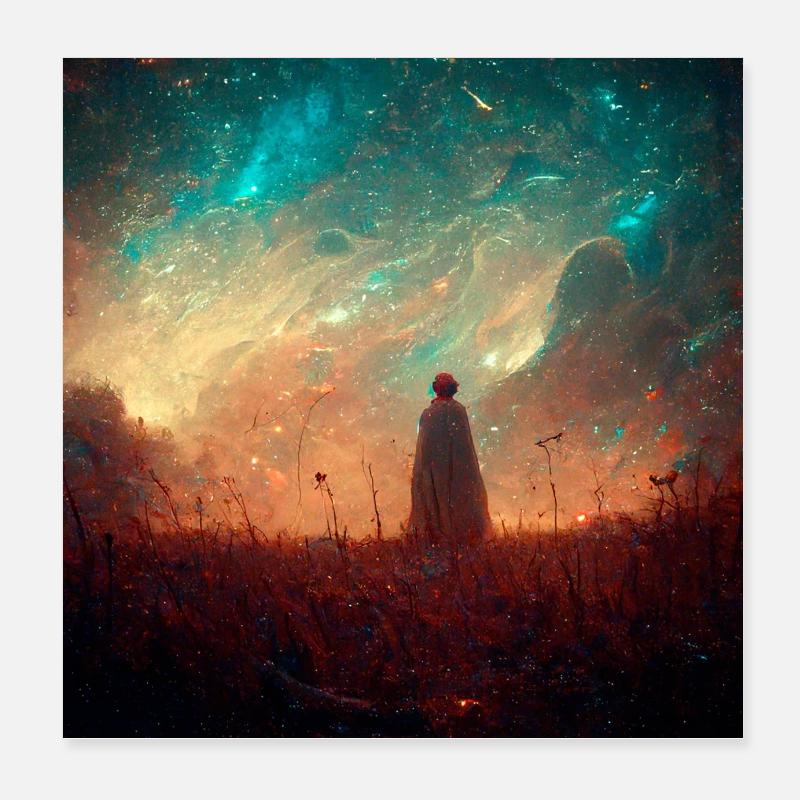 Blick in die Sterne Poster 20x20 cm