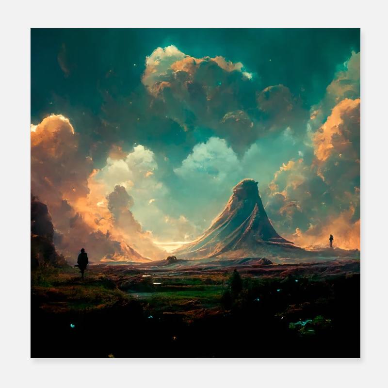 Wanderer in einer fremden Welt Poster 20x20 cm