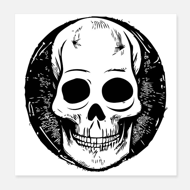 Skull Design Artwork Poster 8" x 8" (20x20 cm)